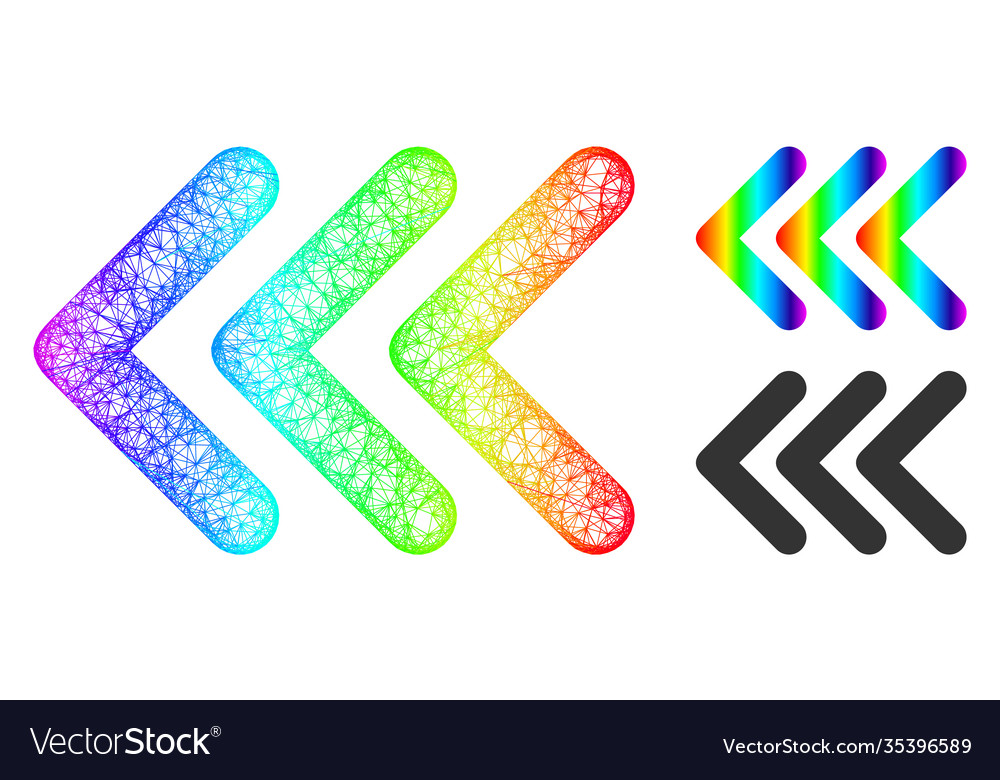 Spectral linear gradient triple arrowhead left vector image Spectral linear gradient triple arrowhead left