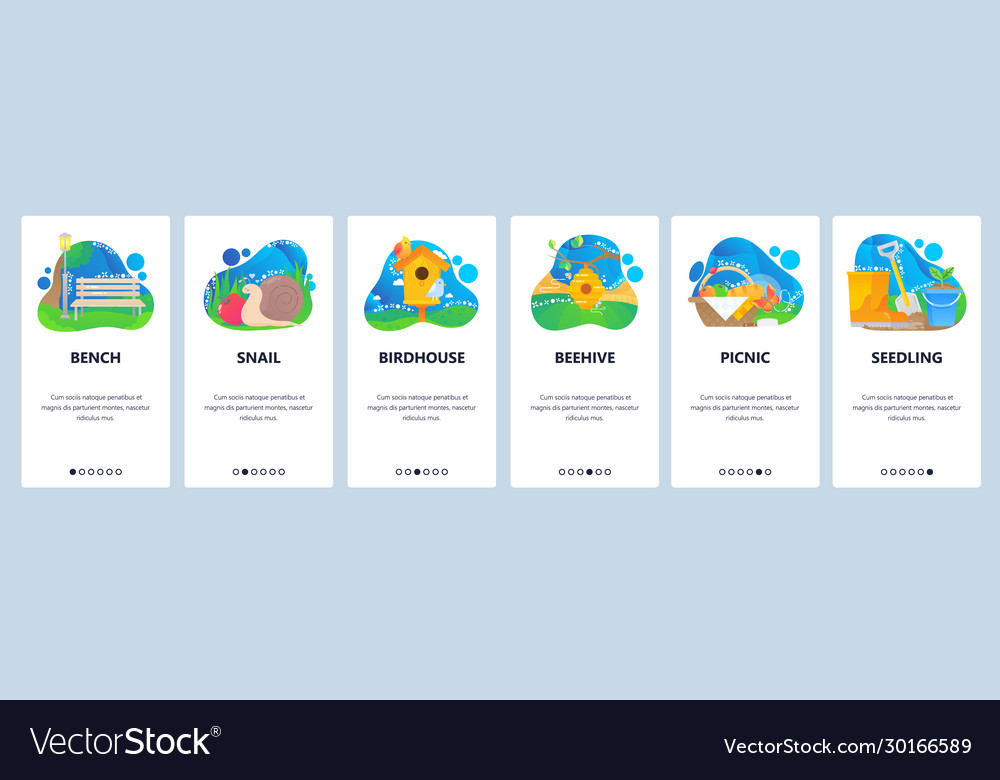 Spring website and mobile app onboarding screens vector image Spring website and mobile app onboarding screens