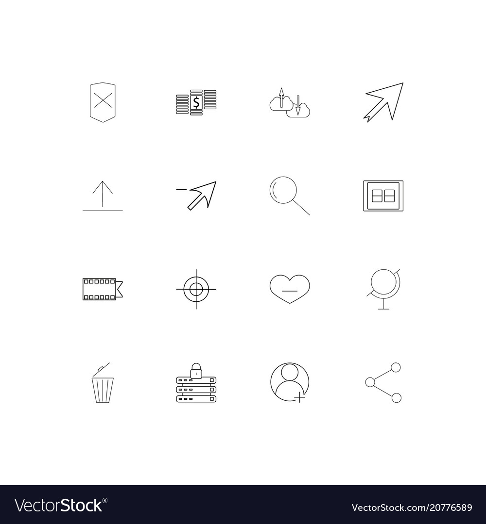 Web linear thin icons set outlined simple