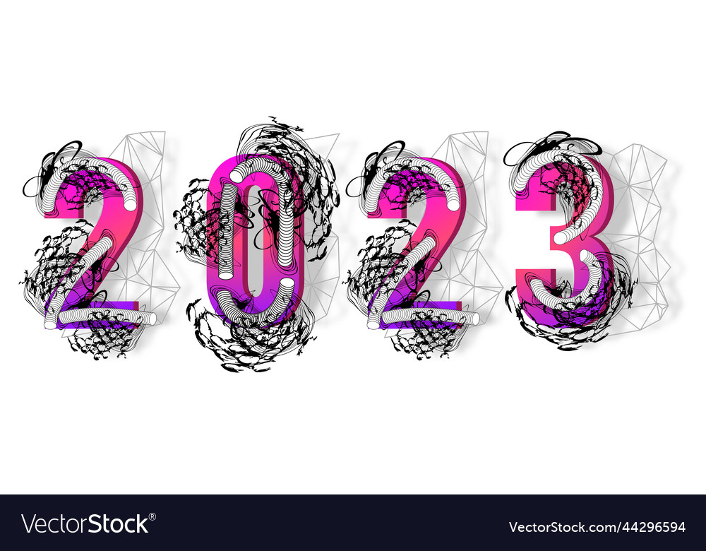 2023 new year halftone texture numbers gradient