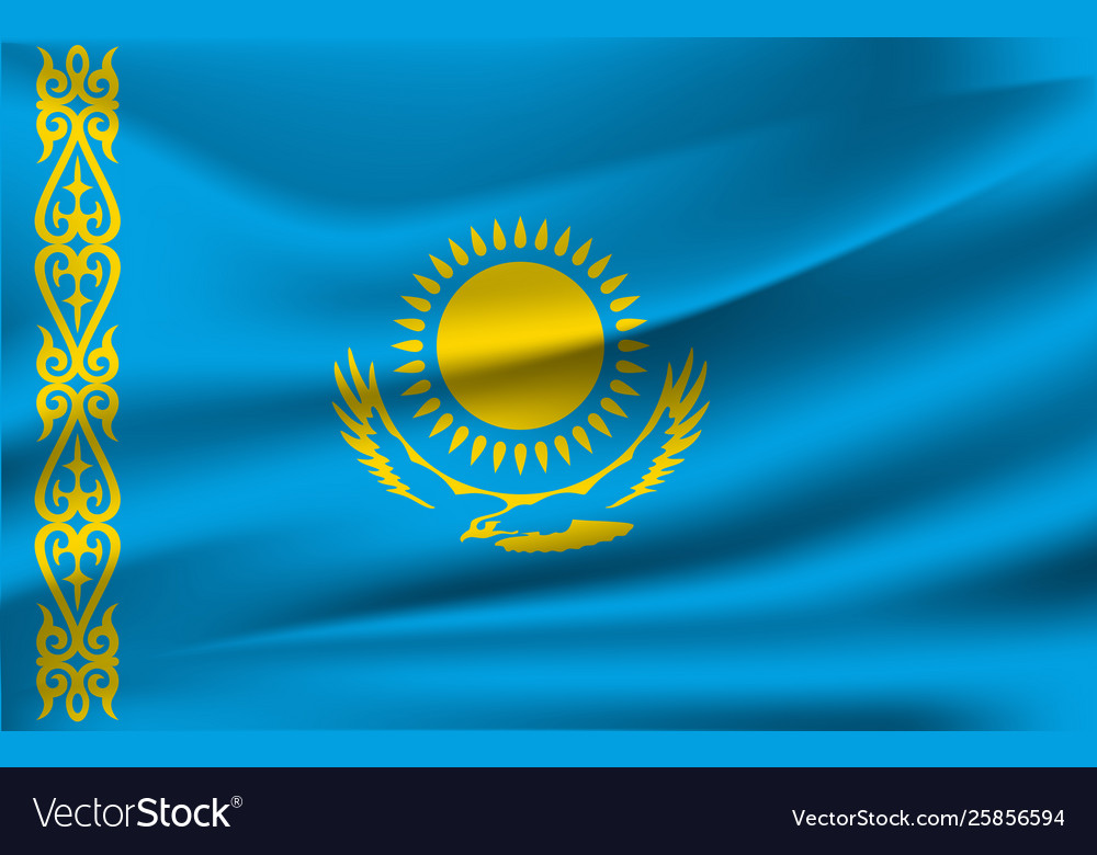 3d waving flag kazakhstan vector image 3d waving flag kazakhstan