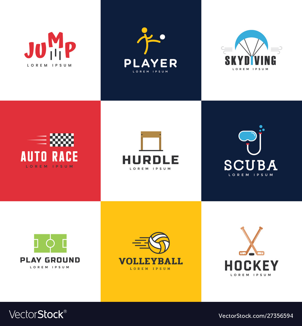 Bundle sports logo Royalty Free Vector Image - VectorStock