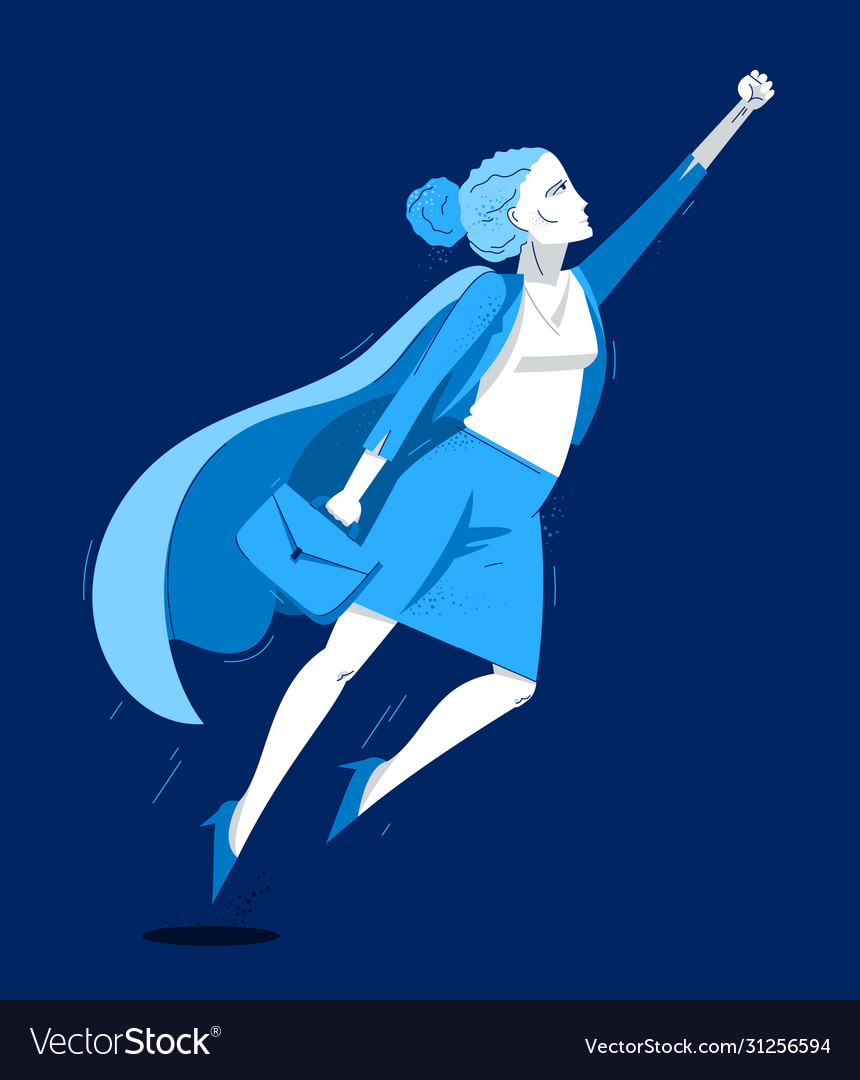 Businesswoman Superheld fliegen mächtig mutig vector image Businesswoman Superheld fliegen mächtig mutig