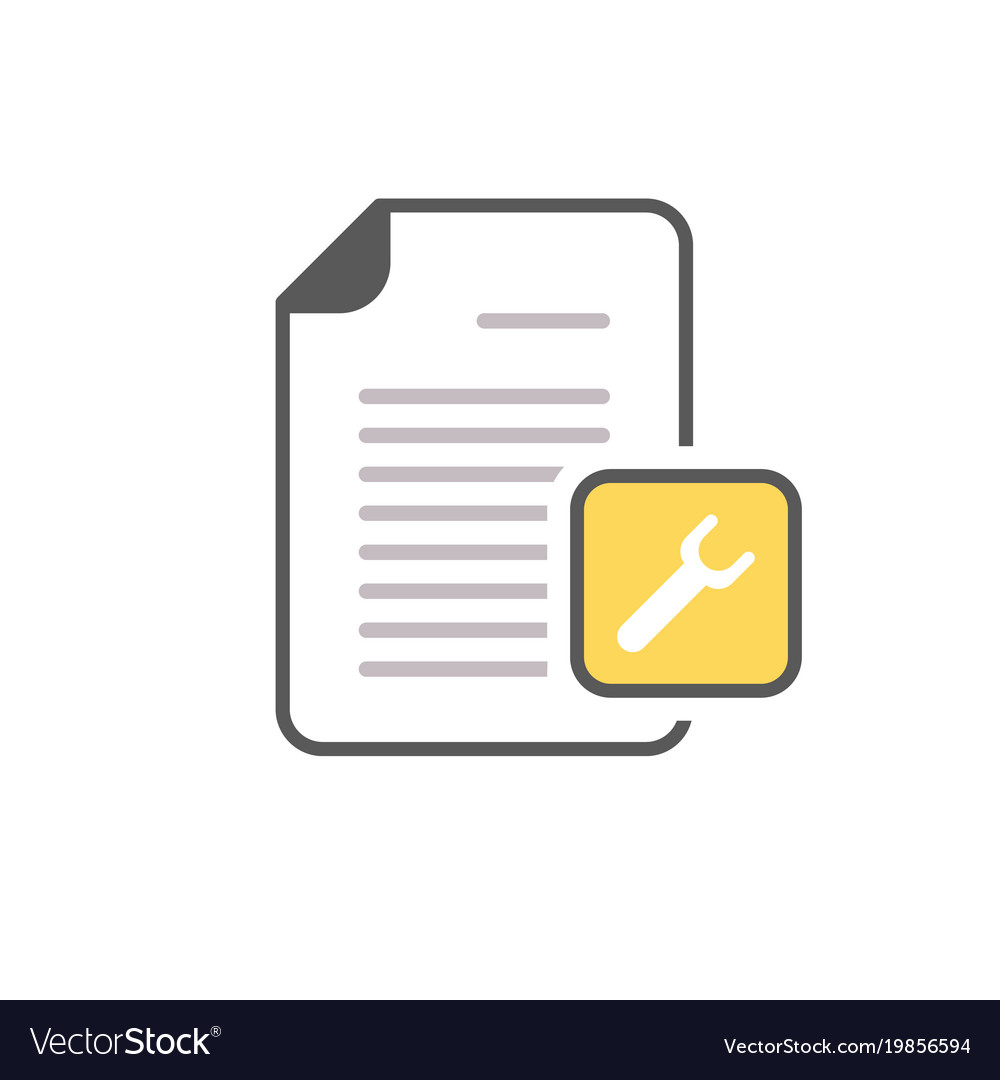 Document file page spanner tool wrench icon