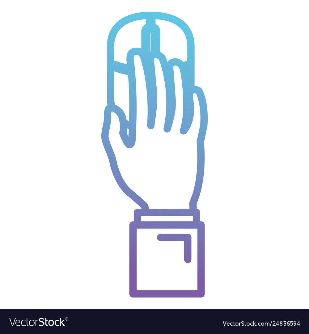 Hand using computer mouse vector image Hand using computer mouse