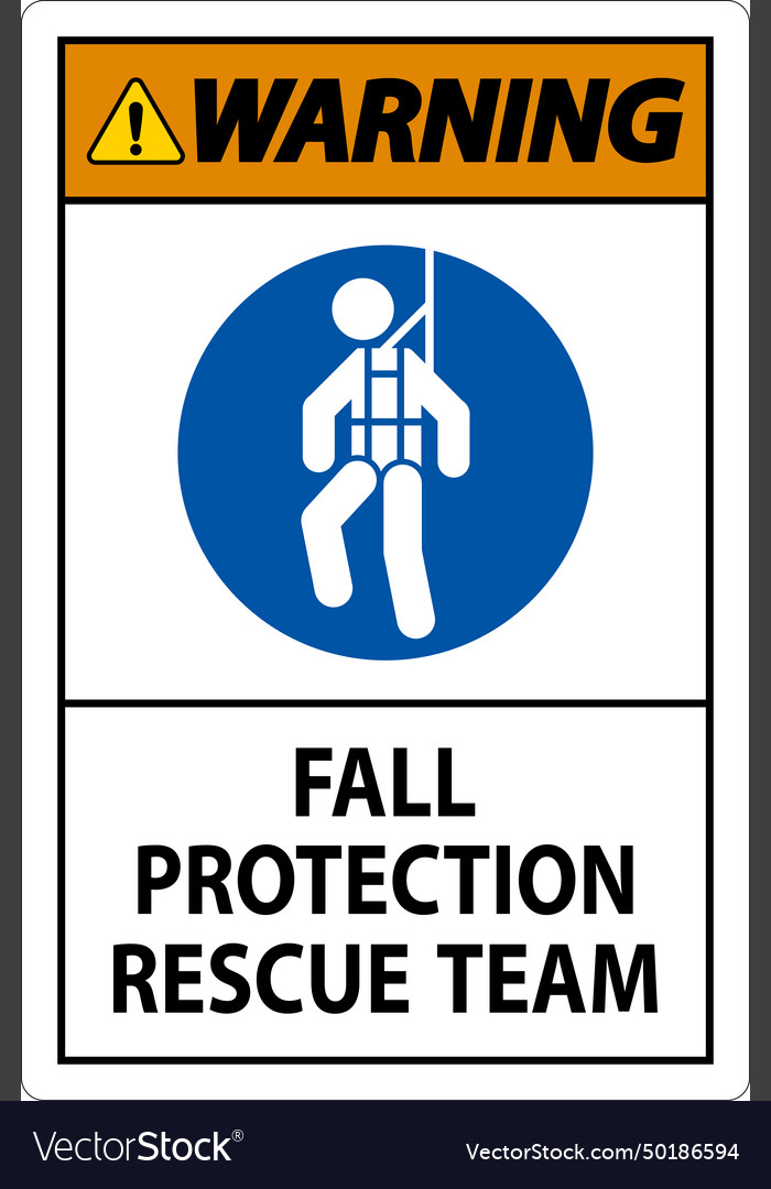 Hard hat decals warning fall protection rescue Vector Image