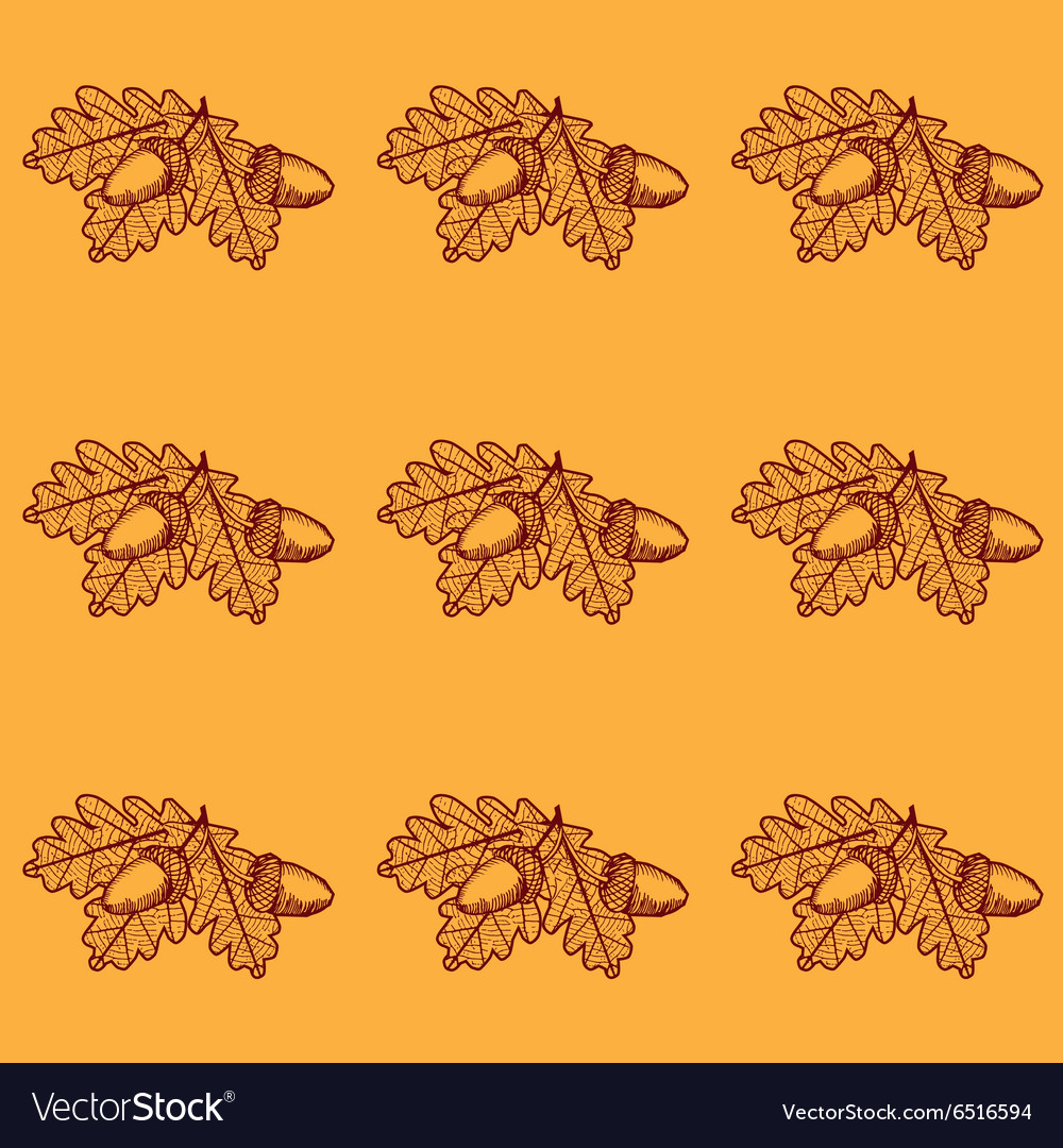 Leaf skeleton with acorn pattern