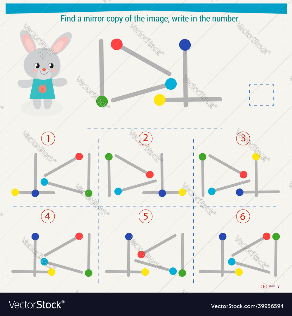 Logic puzzle game for children select and write vector image Logic puzzle game for children select and write