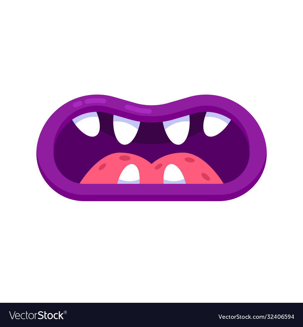 Monster mouth with teeth emotions Royalty Free Vector Image