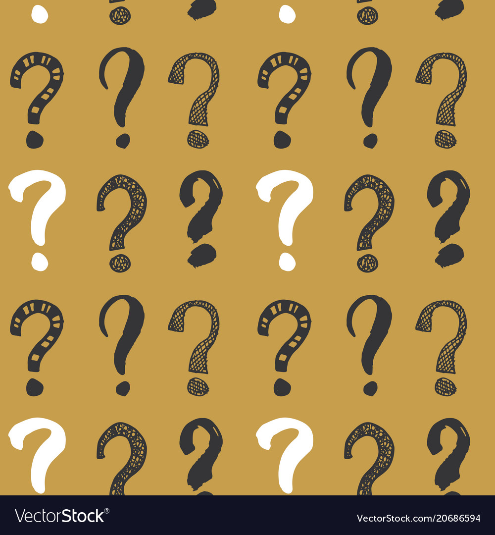 Questions marks seamless pattern hand drawn vector image Questions marks seamless pattern hand drawn