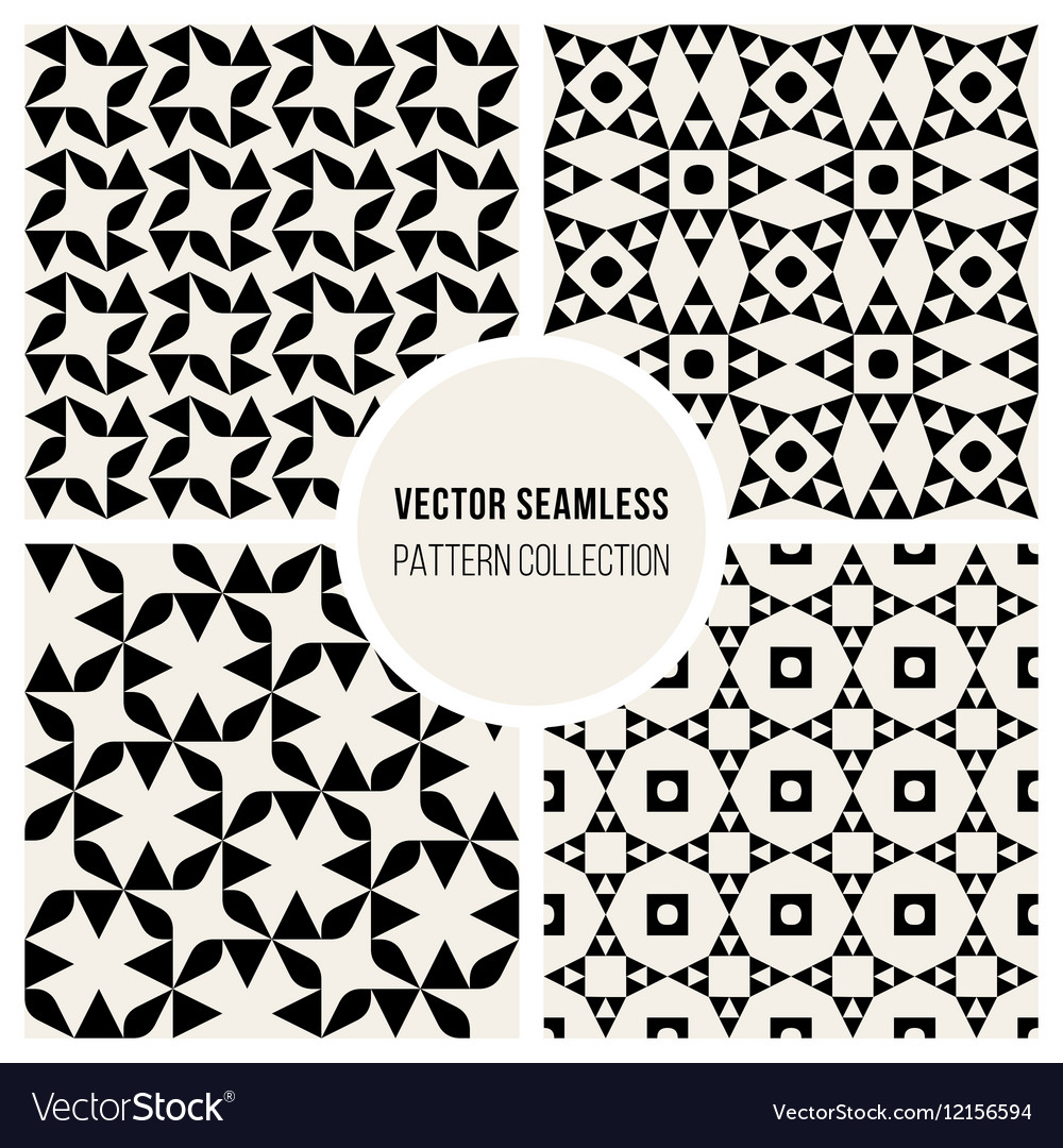 Seamless black and white geometric pattern