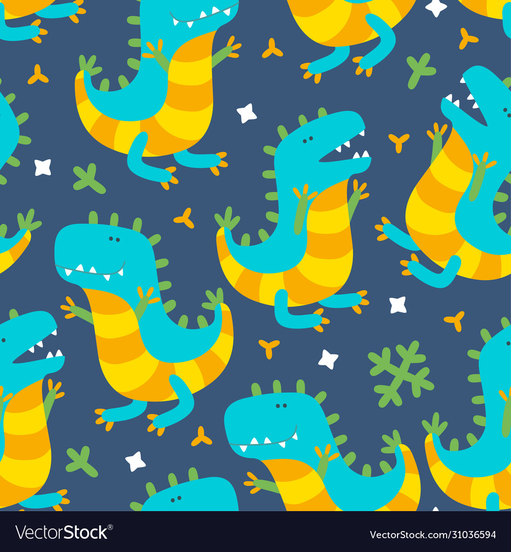 Seamless pattern with dinosaurs for prints