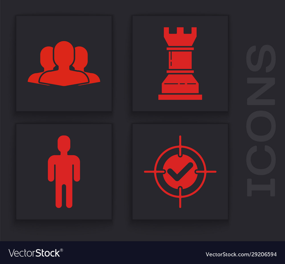 Set target and check mark users group business vector image Set target and check mark users group business