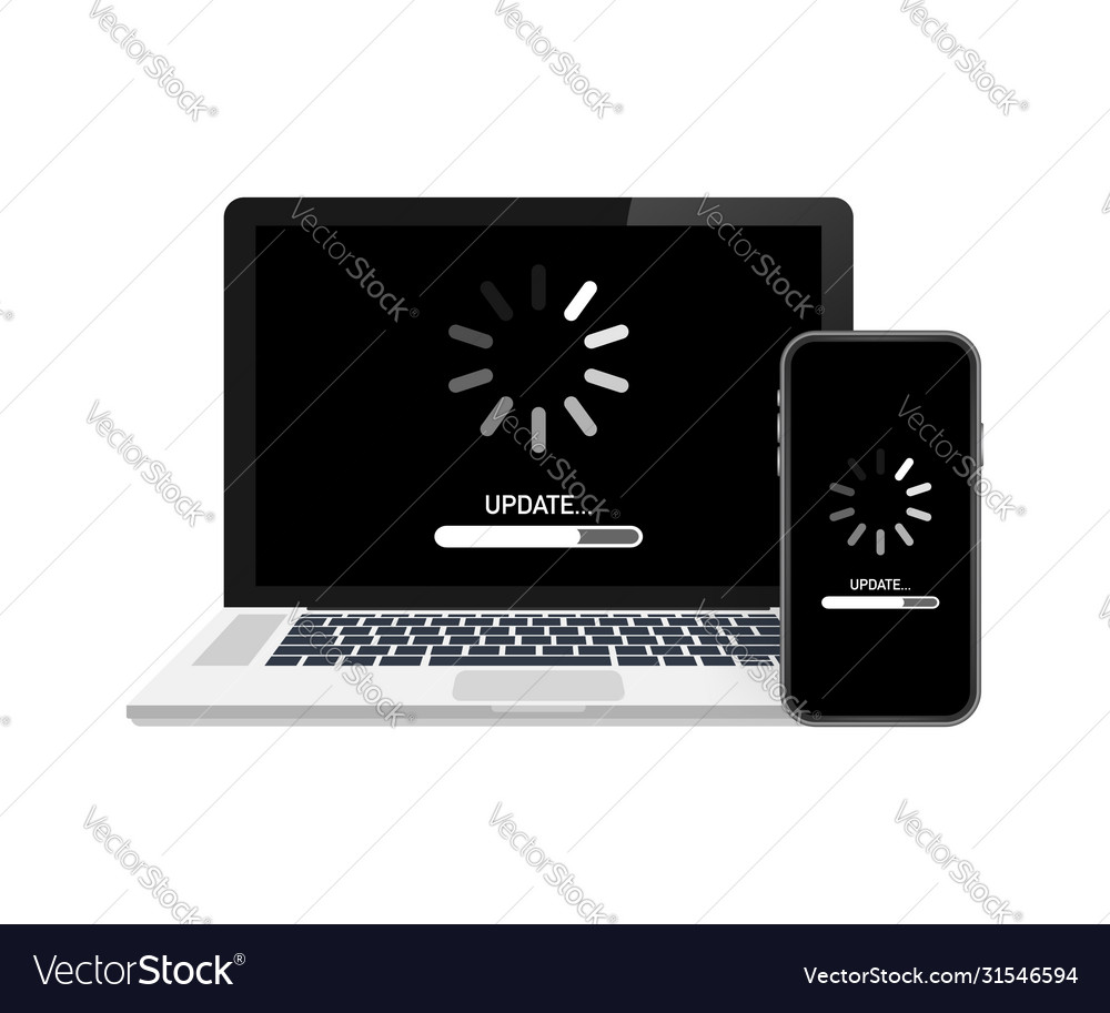 Systemsoftware aktualisieren Daten oder synchronisieren vector image Systemsoftware aktualisieren Daten oder synchronisieren