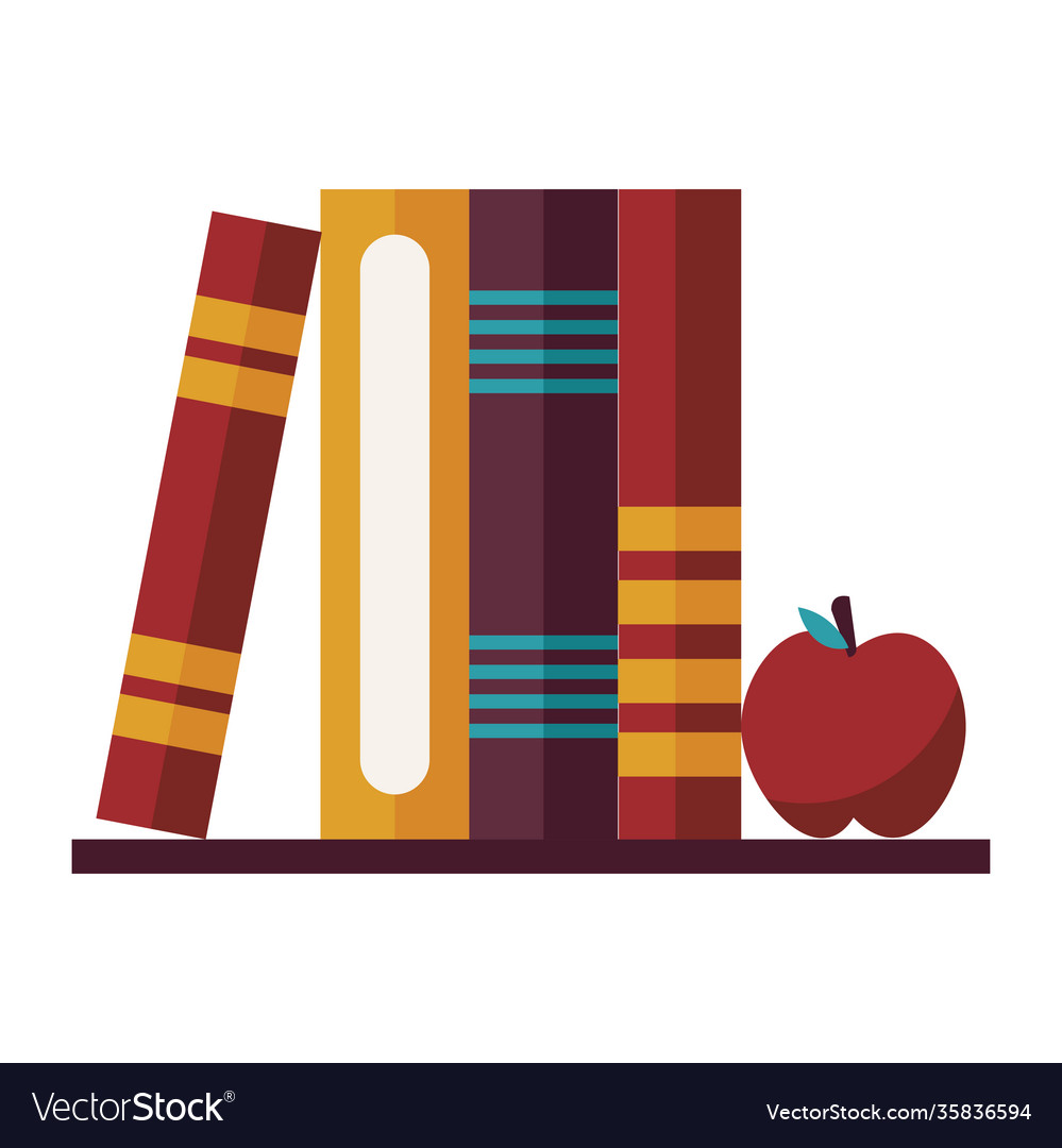 Text books education supplies with apple