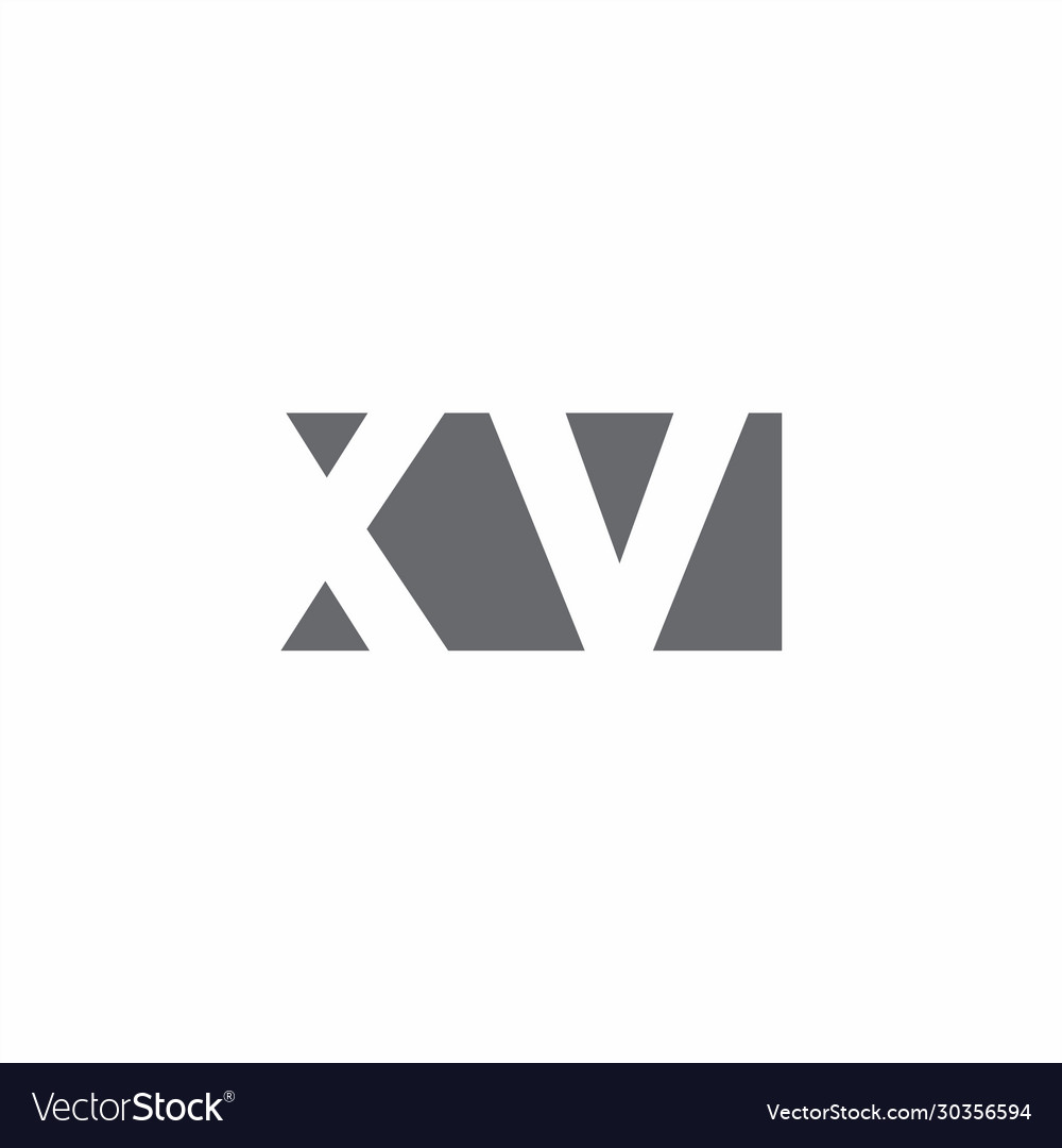 Xv logo monogram with negative space style design