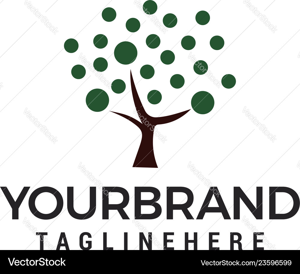 Circle tree logo template design Royalty Free Vector Image