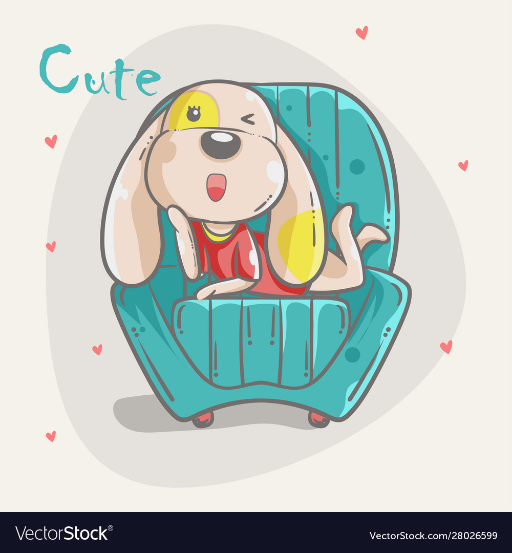 Cute dog girl Royalty Free Vector Image - VectorStock