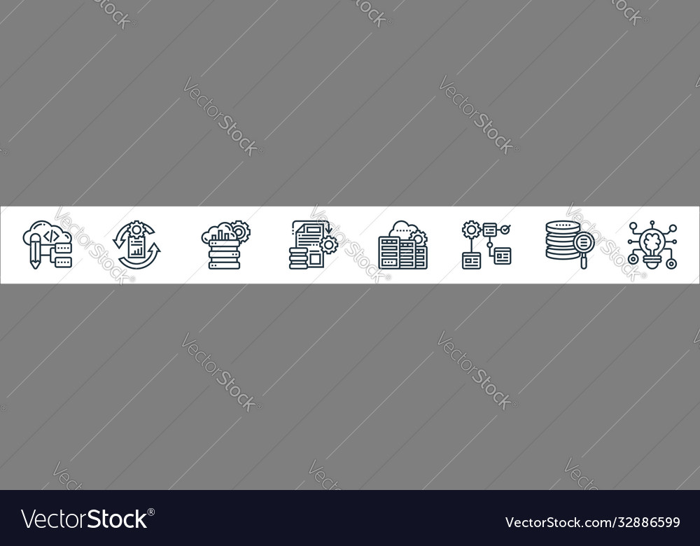 Data analytics line icons linear set quality vector image Data analytics line icons linear set quality