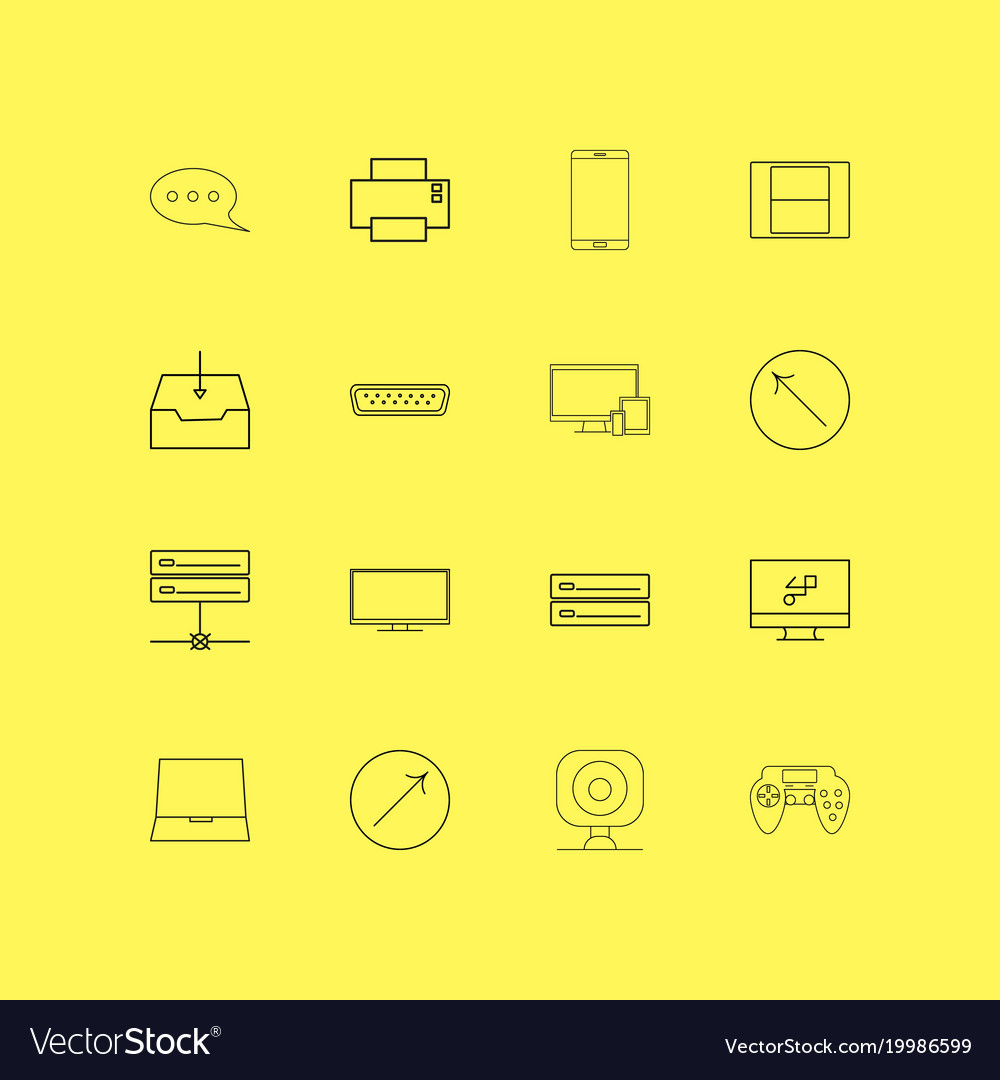 Devices linear icon set simple outline icons