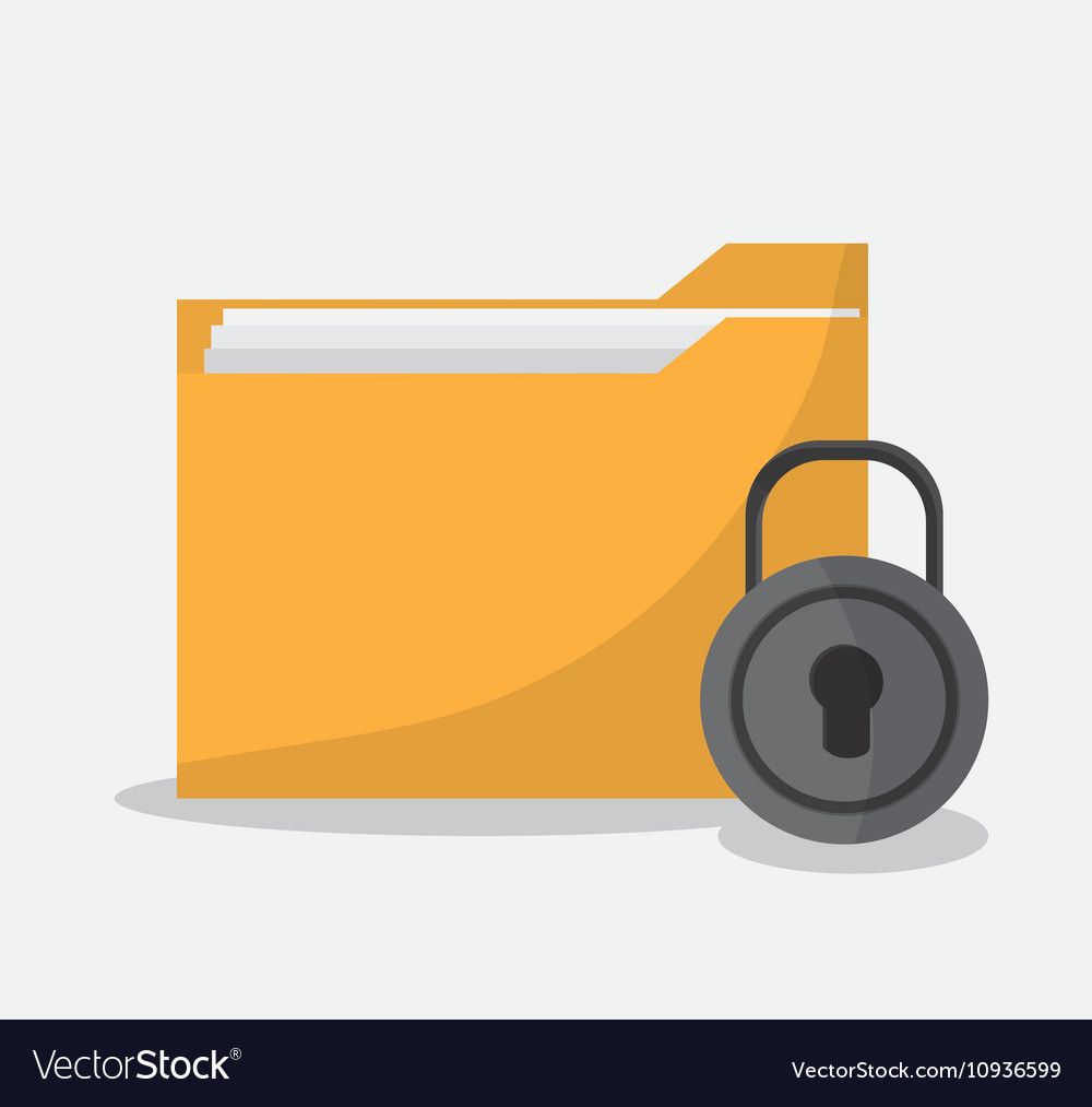 File padlock and document design