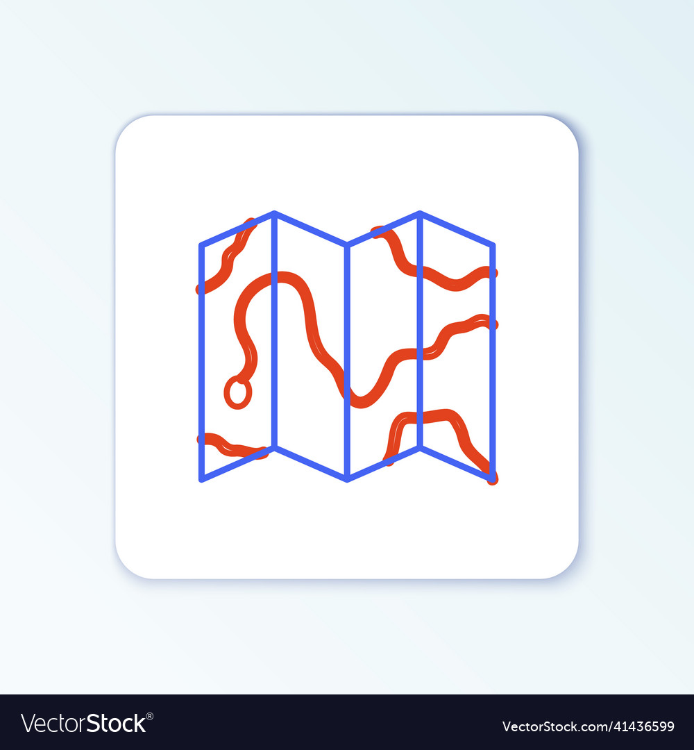 Line location of the forest on a map icon isolated