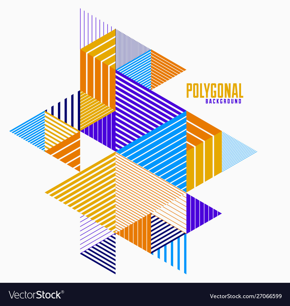 Linear striped abstract dimensional 3d background vector image Linear striped abstract dimensional 3d background