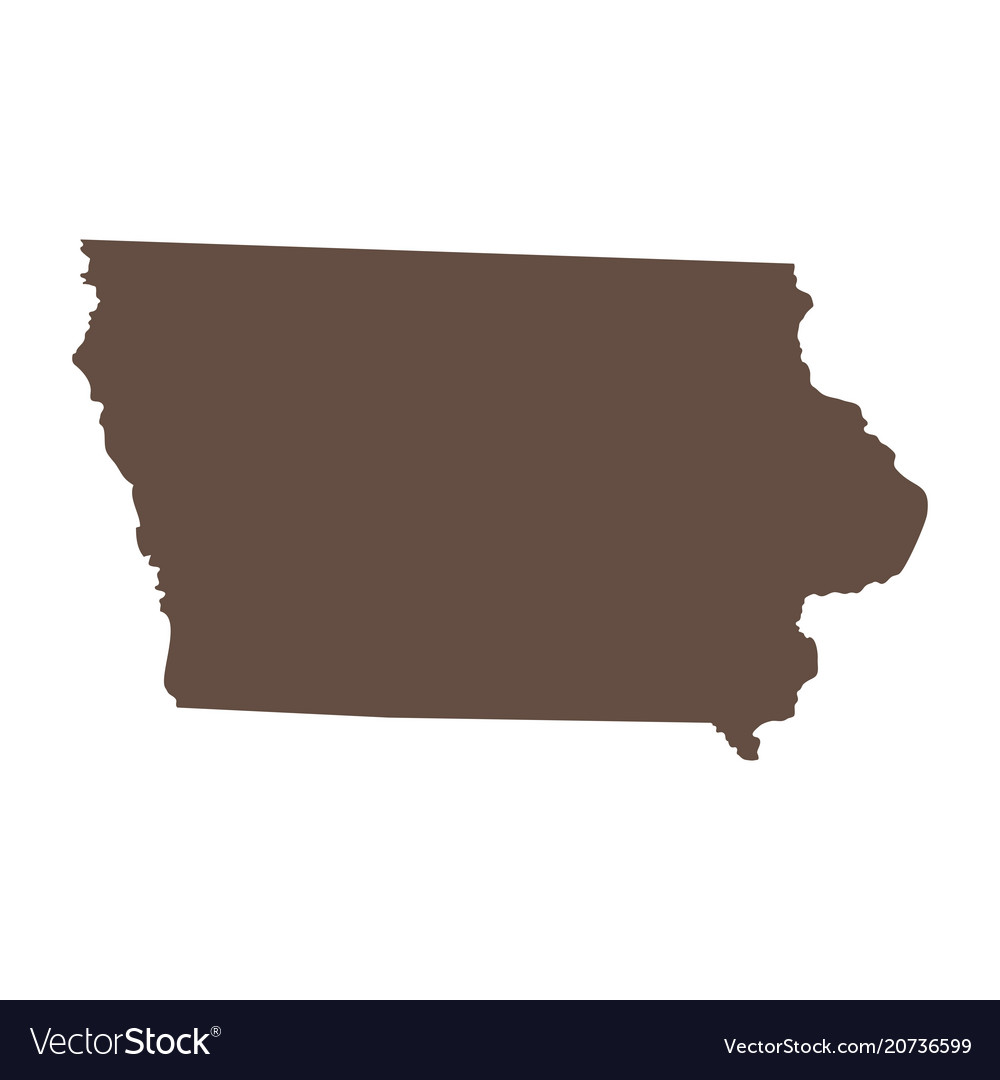 Map of the us state iowa