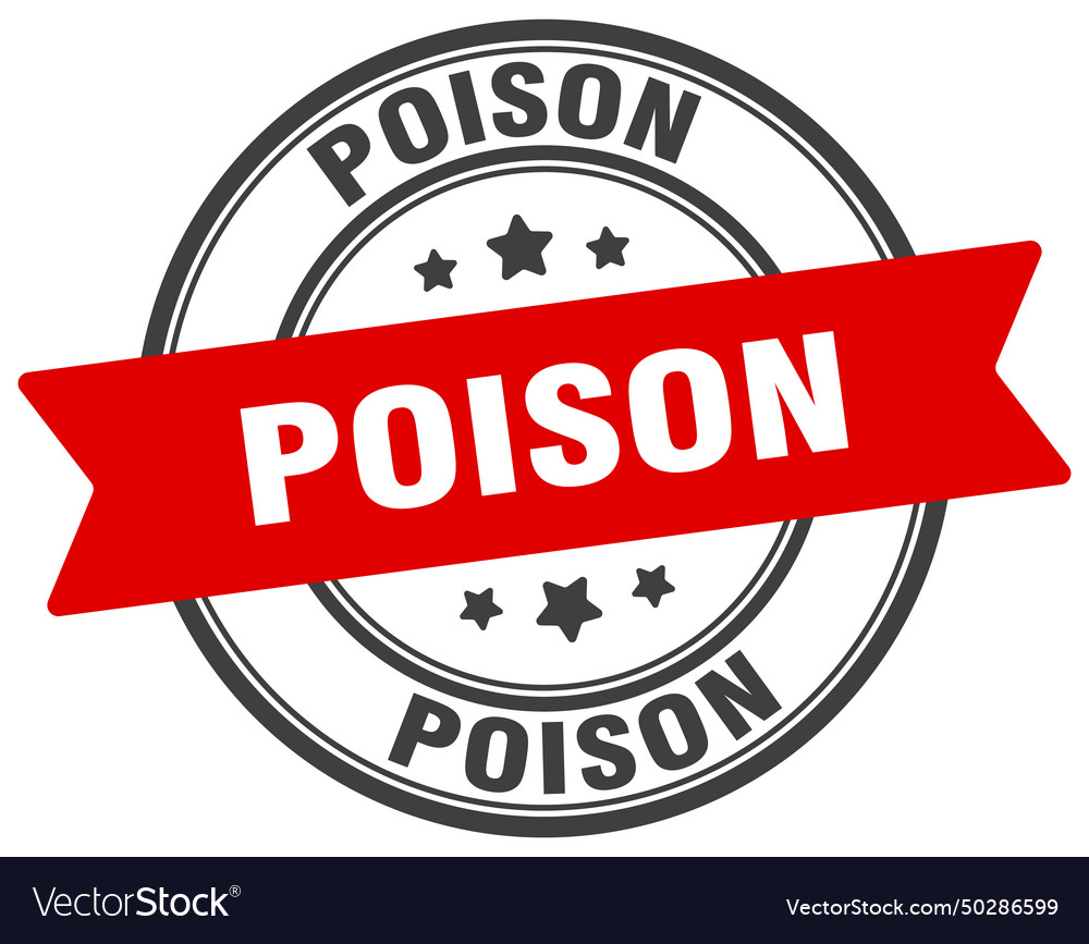 Poison stamp label on transparent Royalty Free Vector Image