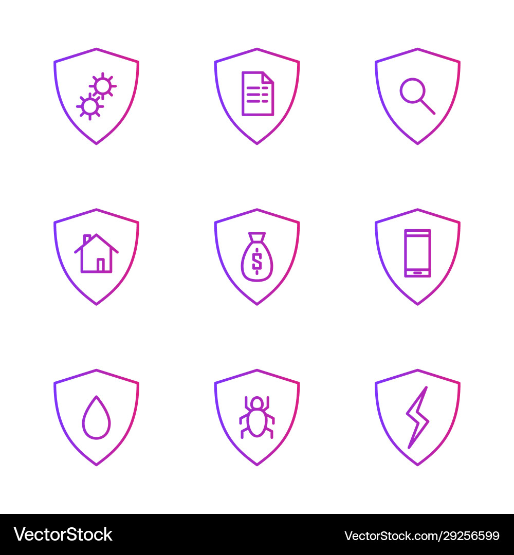 Set linear safety icons Royalty Free Vector Image