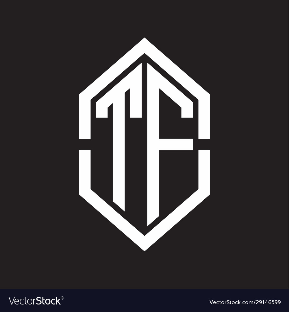 Tf logo monogram with hexagon shape and outline Vector Image Tf logo monogram with hexagon shape and outline