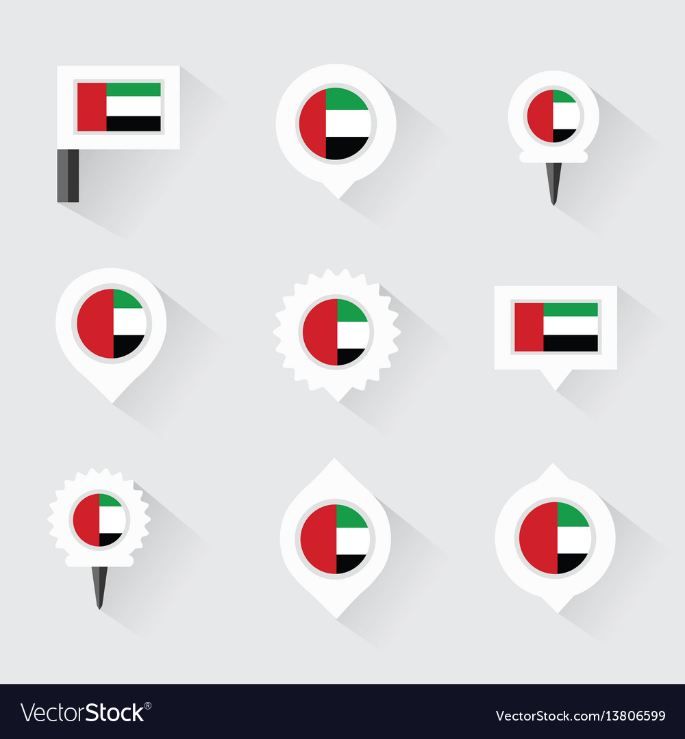 United arab emirates flag and pins