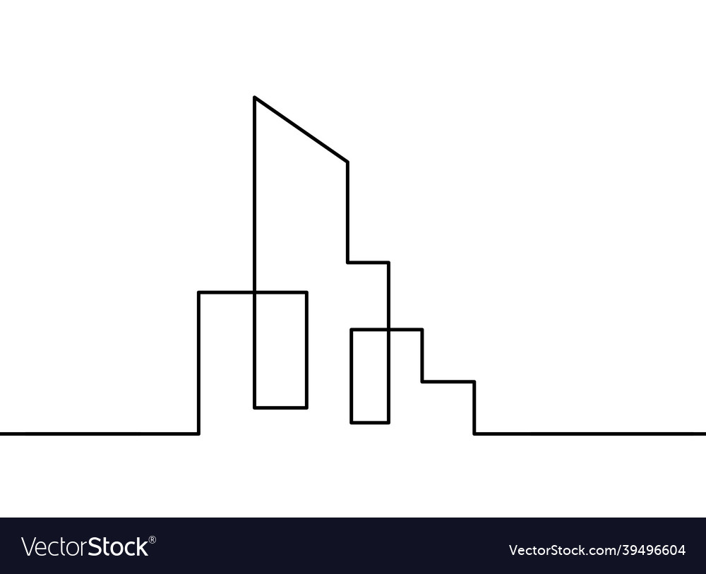 Abstract architecture as continuous lines drawing