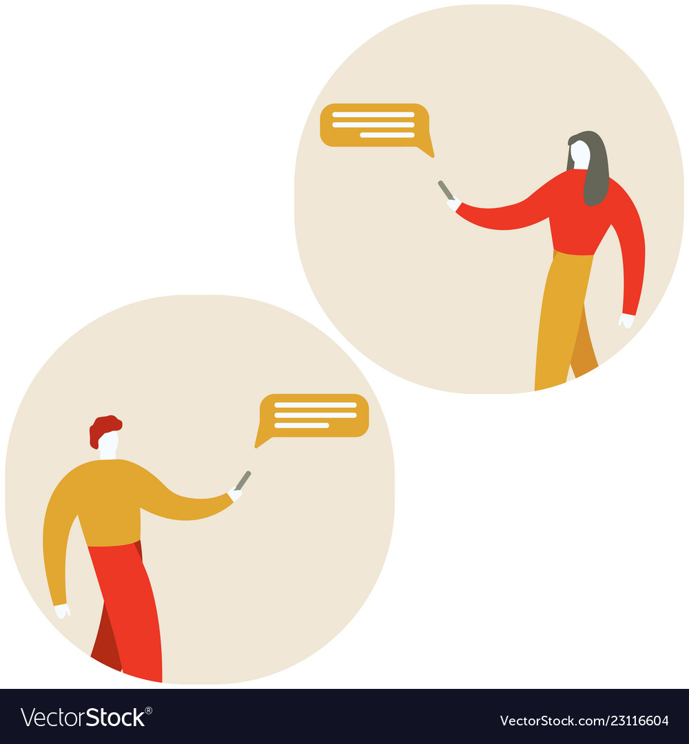 Cartoon character is sending a message from his Vector Image