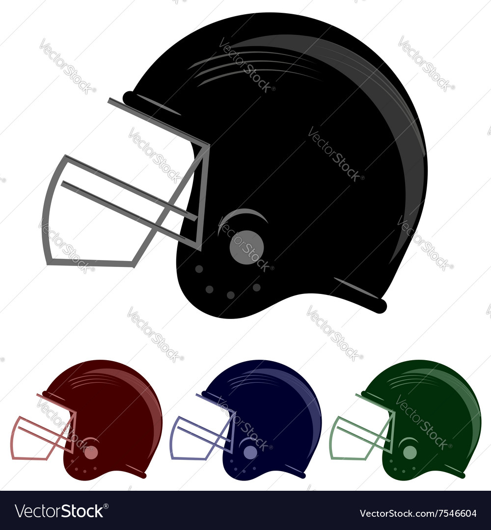 Colorful football helmet icons