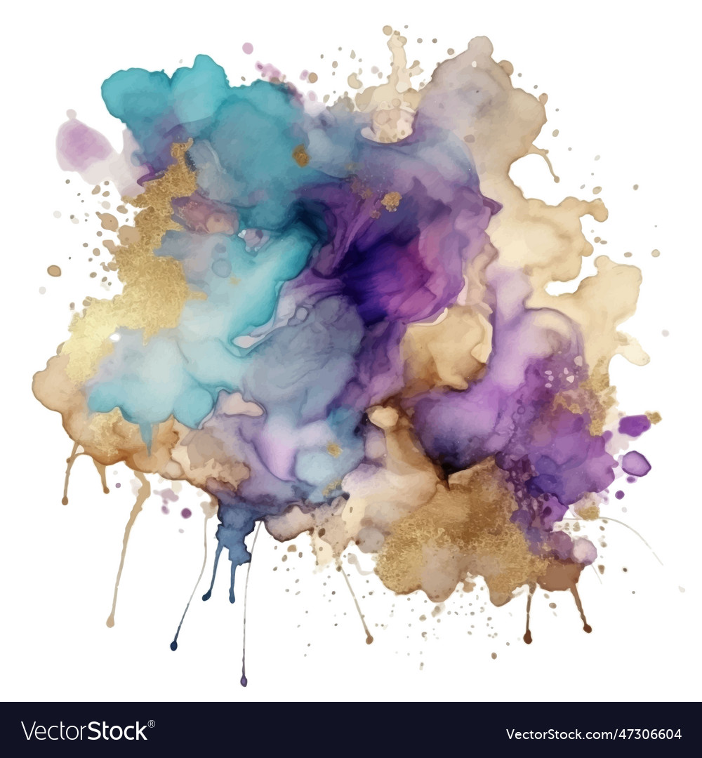 Colorful watercolor splashes splatters stains