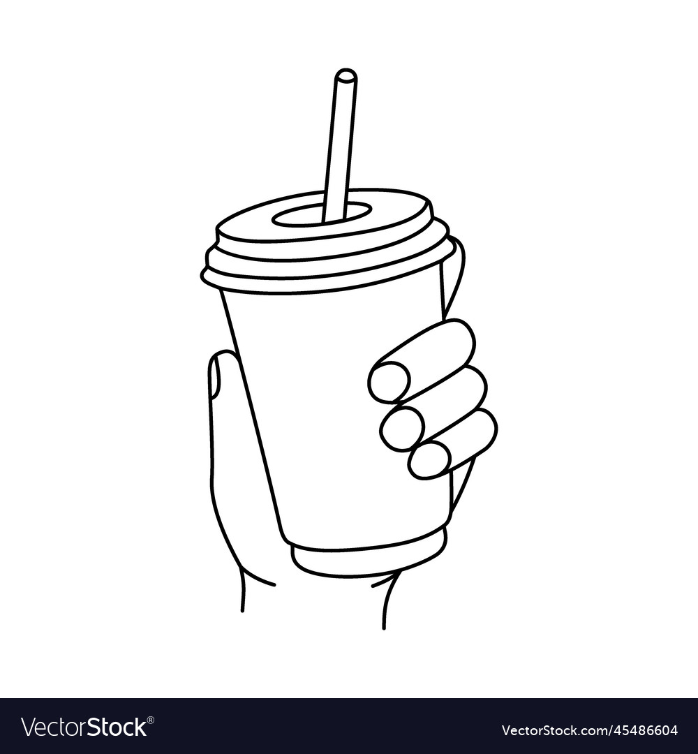 Hand holding coffee cup mug of to takeaway