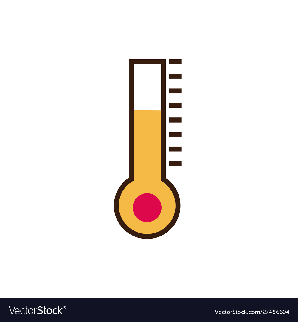 Isolated medical thermometer line and fill Vector Image