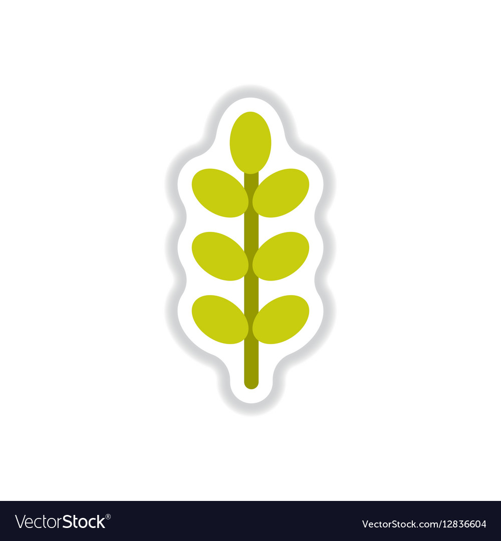 Label with leaf shadow icon design