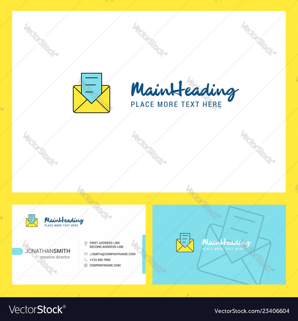 Message logo design with tagline front and back vector image Message logo design with tagline front and back