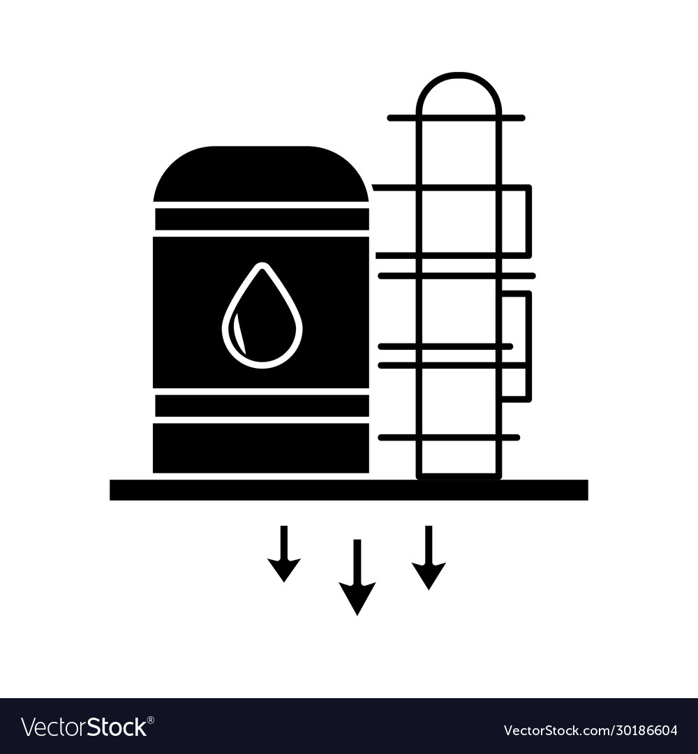 Oil tank refinery flat style icon