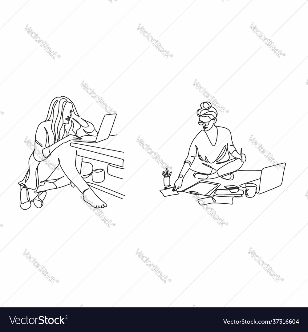 One continuous line drawing young serious Vector Image One continuous line drawing young serious
