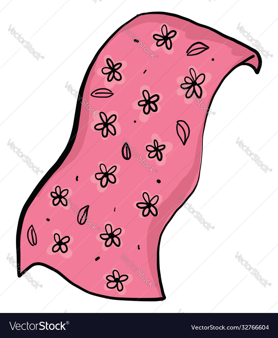 Pink towel on white background