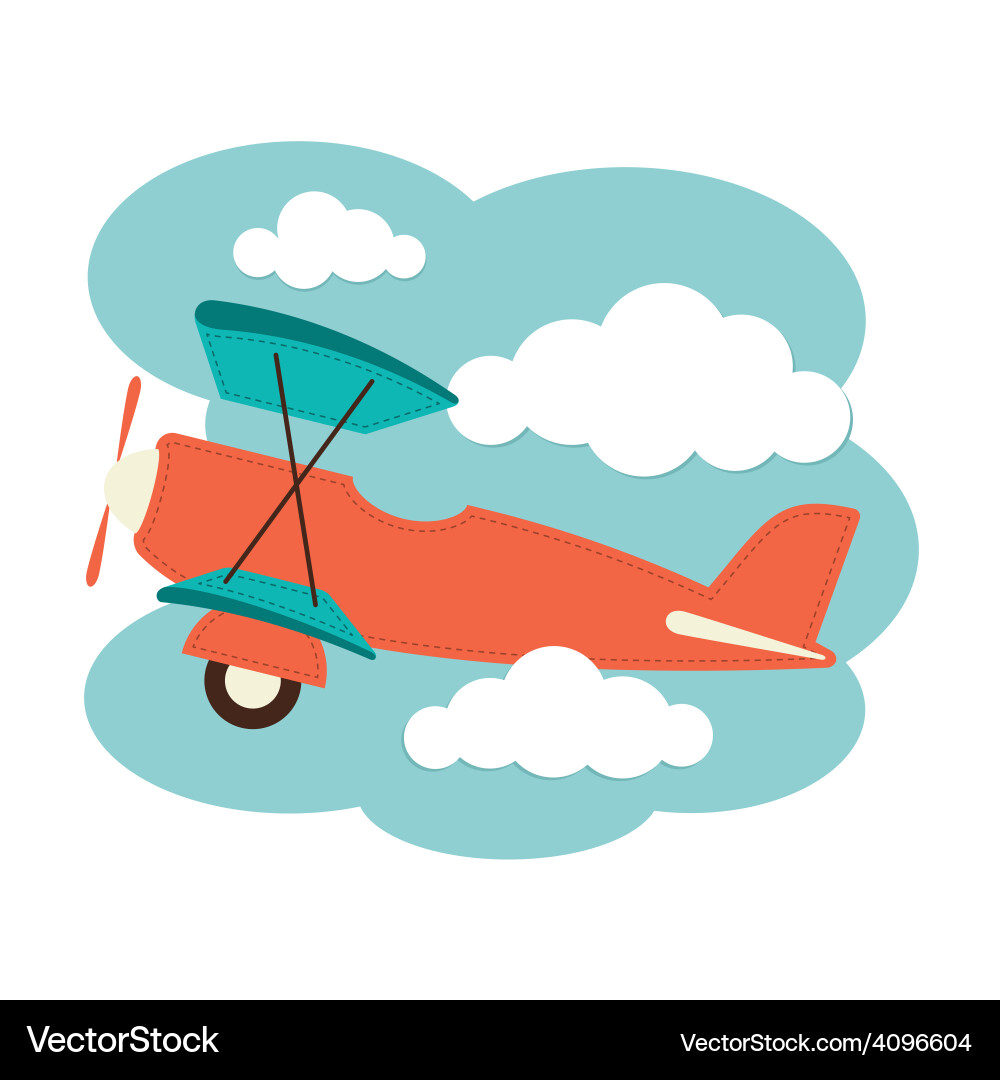 Plane in clouds Royalty Free Vector Image - VectorStock