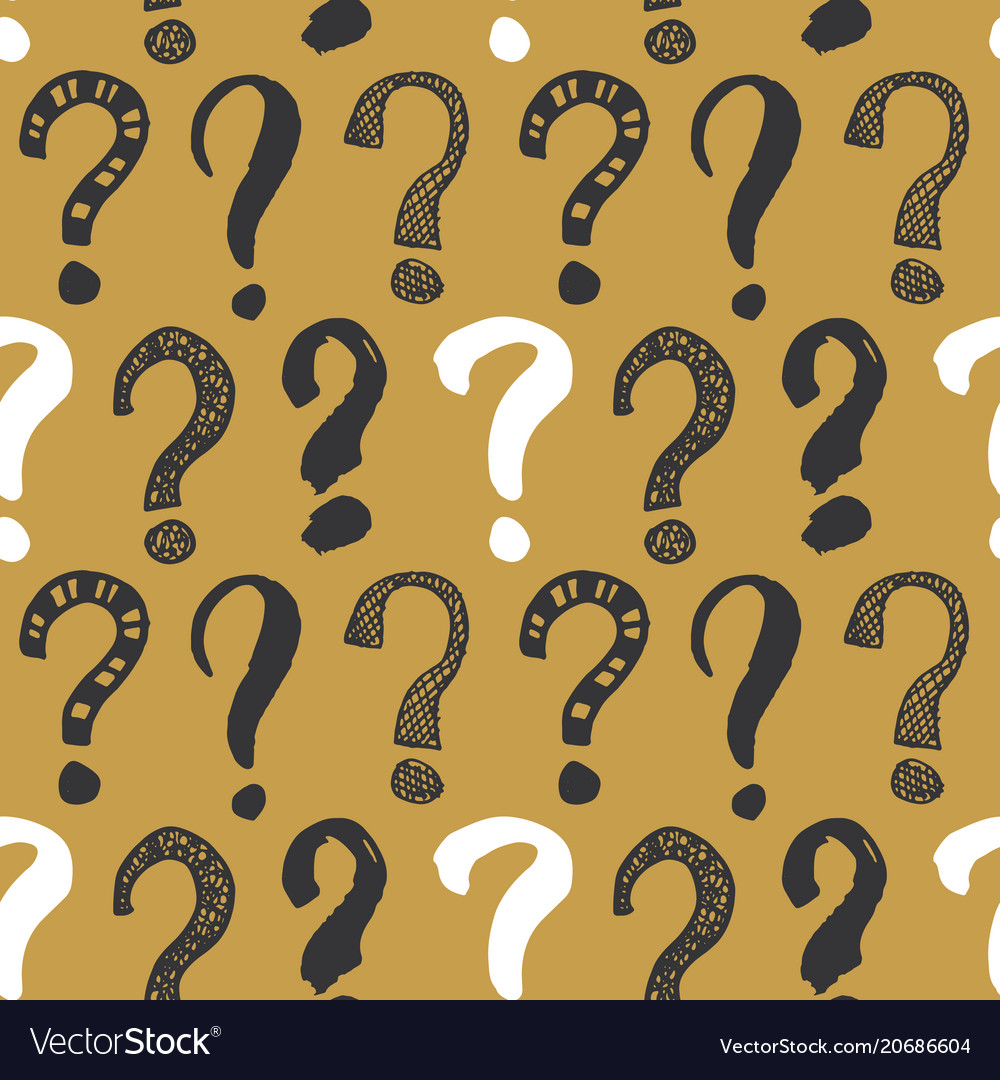 Questions marks seamless pattern hand drawn vector image Questions marks seamless pattern hand drawn
