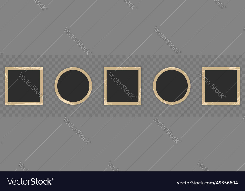 Retro photo paper set in circle and square shape