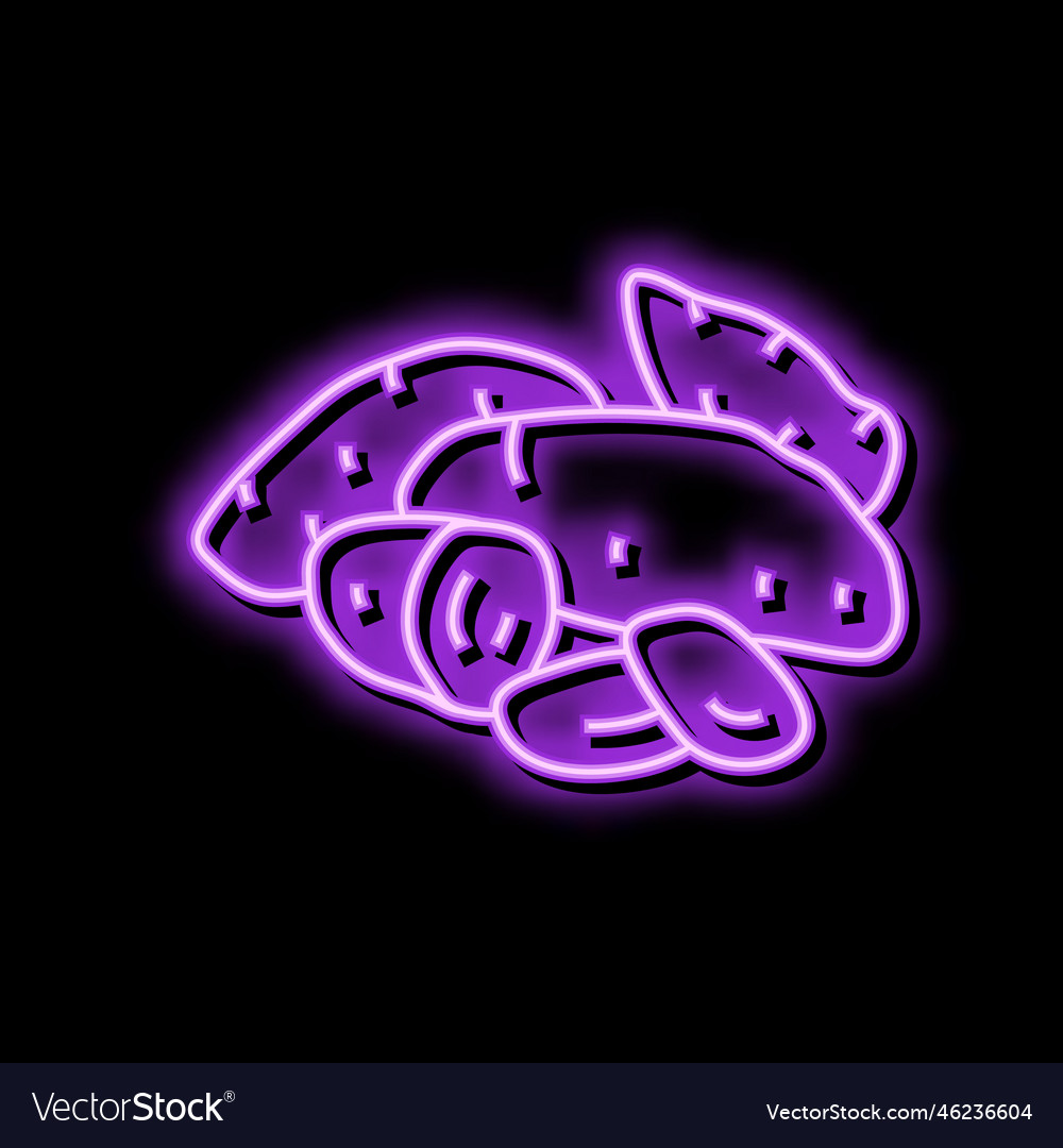 Ripe cut potatoes sweet neon glow icon