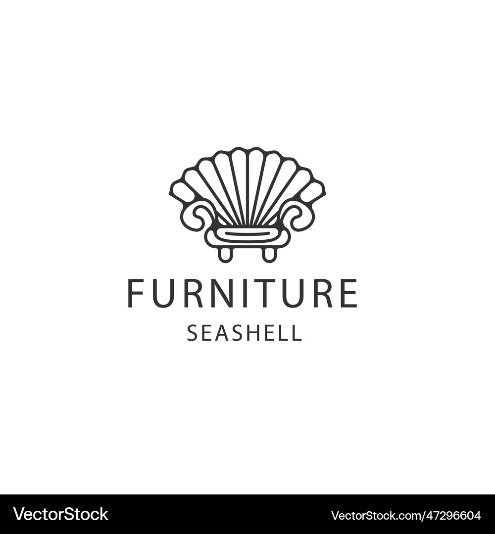 Sofa seashell logo Royalty Free Vector Image - VectorStock