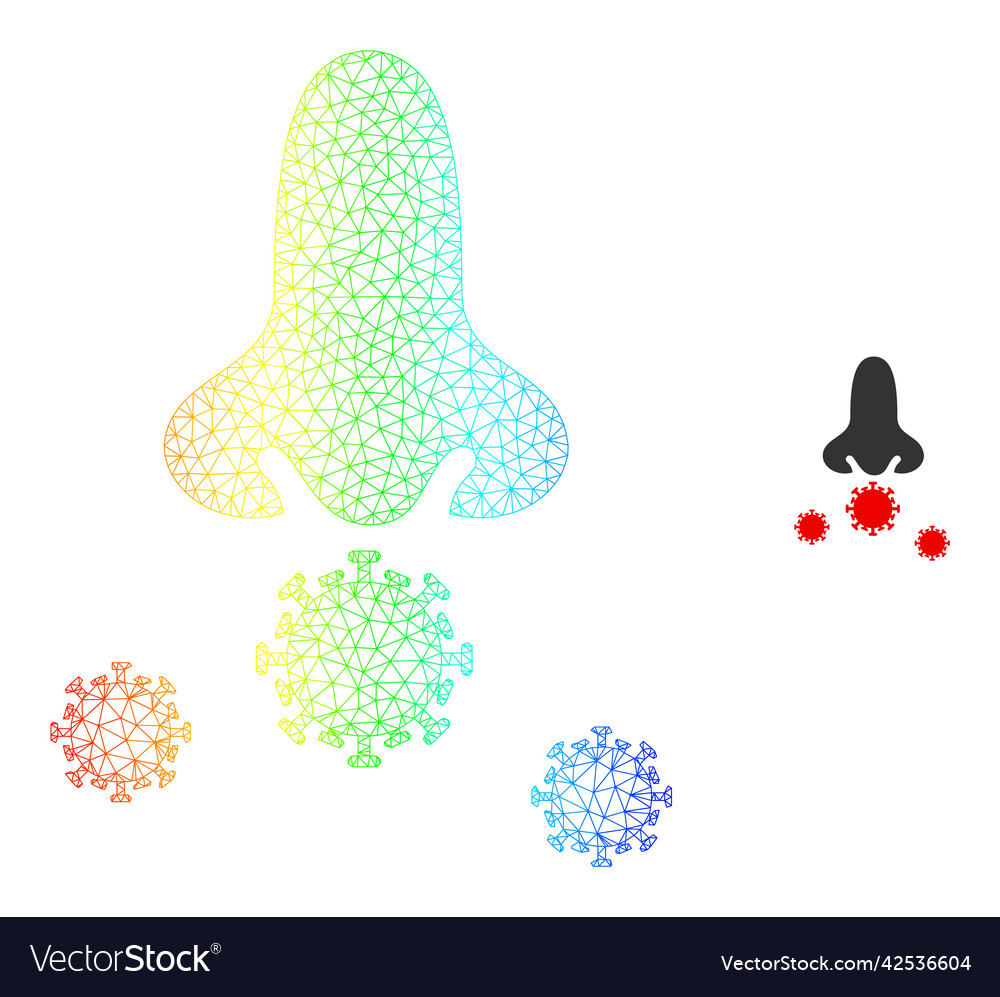 Spectral mesh gradient nose viruses icon vector image Spectral mesh gradient nose viruses icon