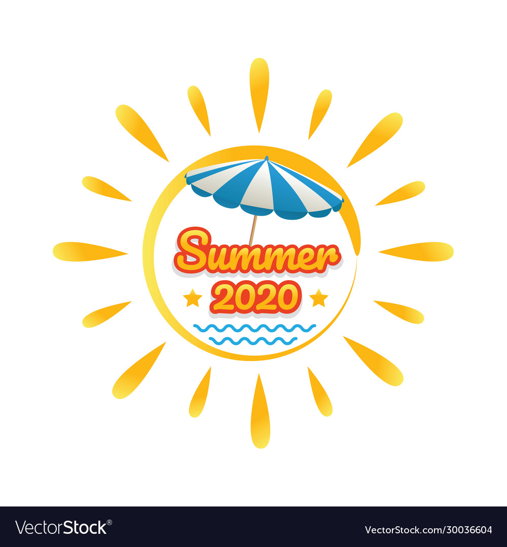 Summer beach banner with sun